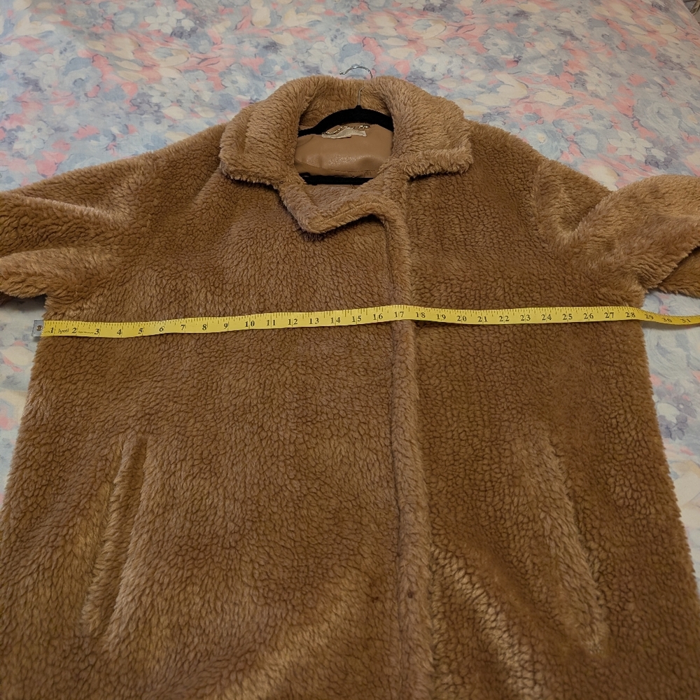 Michael Kors Women's Faux-Fur Tan Teddy Coat Plus Size 2X - Picture 8 of 9